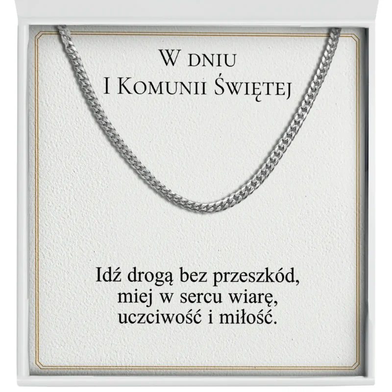zblizenie-lancuszek-meski-prezent-na-I-komunie-swieta Zbliżenie na męski łańcuszek z dedykacją - Prezent na Pierwszą Komunię Świętą