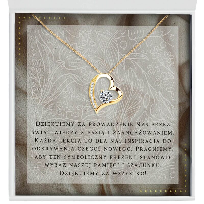 zlote skos prosto 2 (1) Przybliżenie na złoty naszyjnik dla nauczycielki