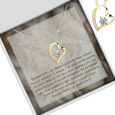 Naszyjnik dla nauczycielki - złote lub srebrne serduszko