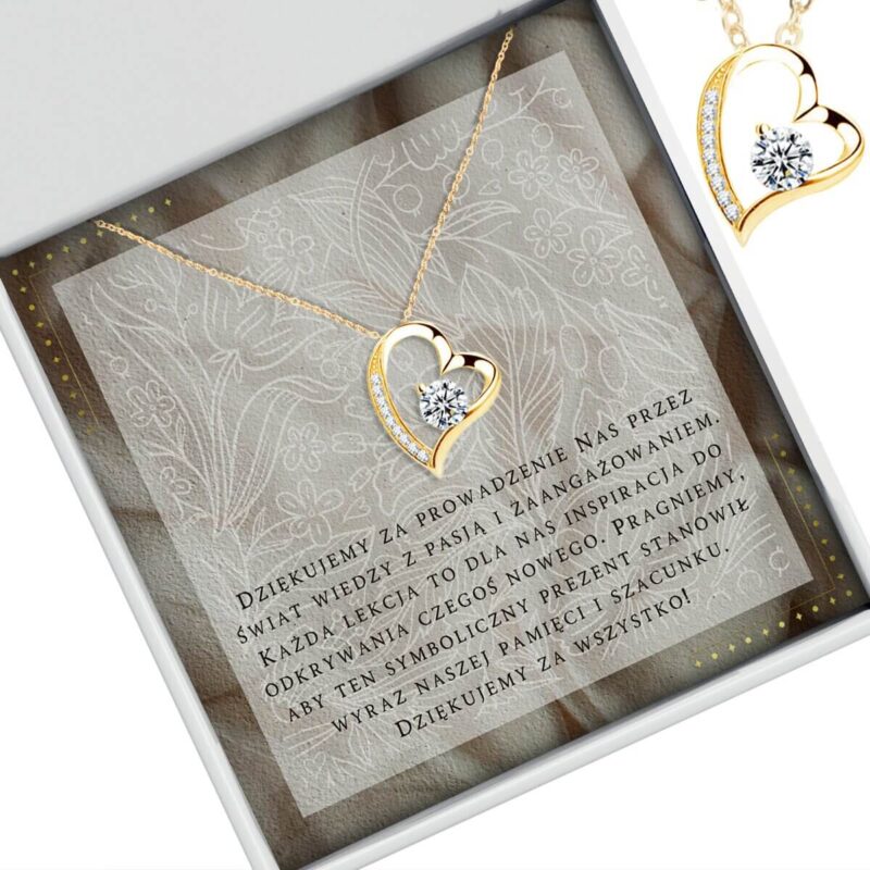 zlote skos skos 2 (1) Naszyjnik dla nauczycielki - złote lub srebrne serduszko